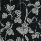 Preview: Viskose Lyocell kittweiße Blüten Blätter auf schwarz